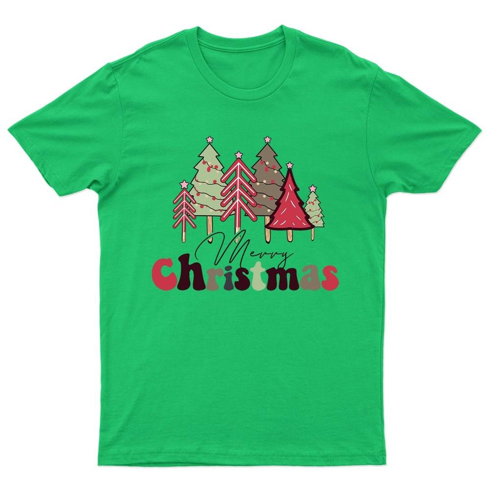 Merry Christmas Trees Christmas TShirt Unisex Gift Retro Seasonal Funny Xmas