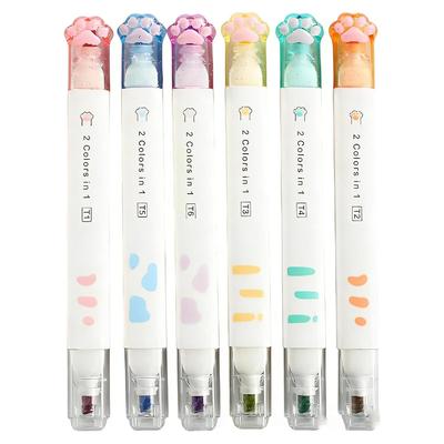 HighlighterMarkerCute StationeryVarious ColorsCuteDouble-EndedDrawingIllustrationOffice SuppliesDiaryStationery Set (A)