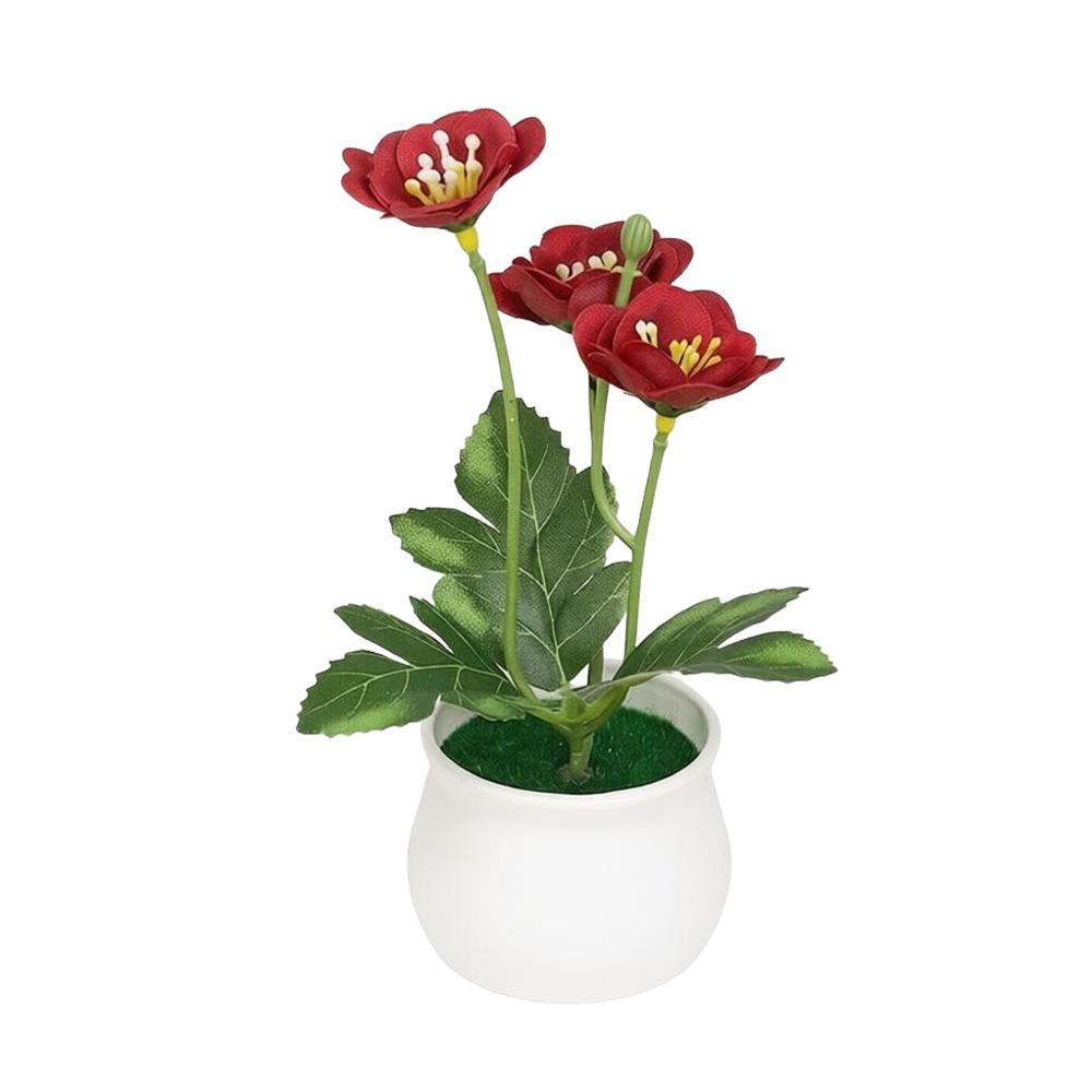 

Plum Blossom Plant Simulation Bonsai Placement Potted Plant Gift Artificial Flower Home Decoration красный