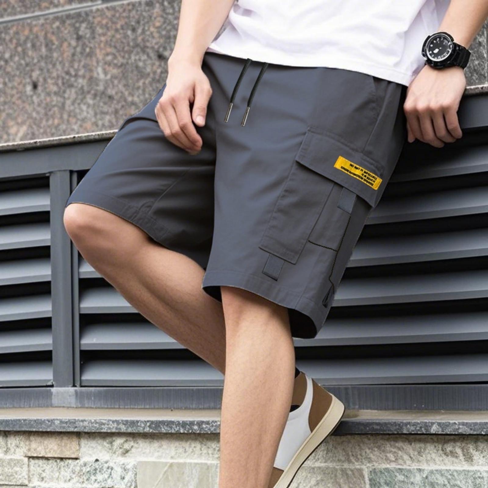 

Men s Casual And Fashionable Lace-up Lightweight Sports Shorts - Men s Multi-pocket Work Pants S