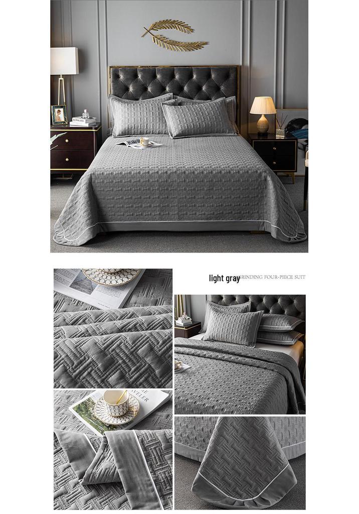 All-Season Solid Color Quilted Bedding Set with Duvet Insert and Cotton Padding
