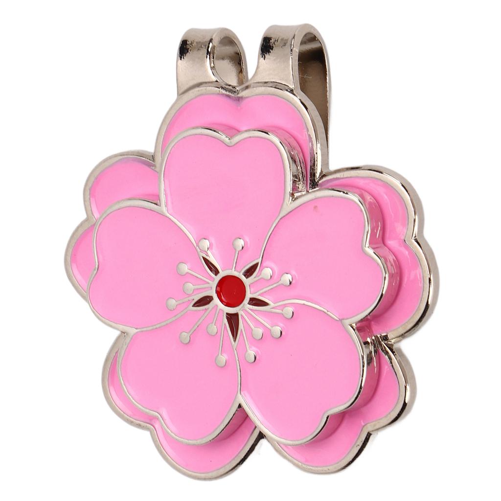Magnetic Golf Ball Marker Pink Peach Blossom Golf Hat Clip Metal Golf Accessory for Golf Lovers
