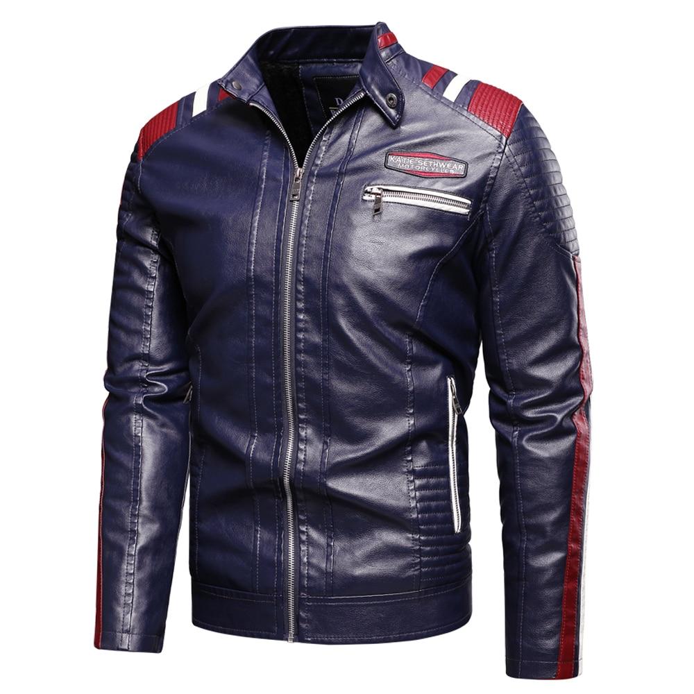 Distressed Leather Jacket Coat Men 
