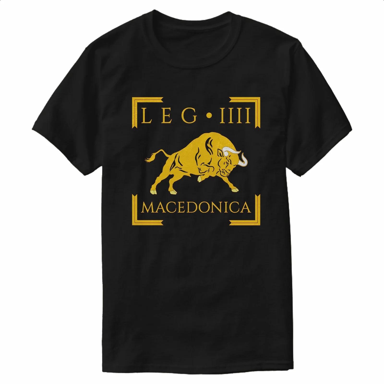 Legio V Macedonica Vexillum Bull Emblem Roman Legion TShirt 100 Cotton ONeck Short Sleeve Casual Mens Tshirt Size S3XL S