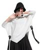 Sleeve Drop Ring Loose [Molyno] Women's 3/4 T-Shirt, Shoulder, Asymmetrical, Design, Fit, Unique, Fashionable, Spring/Summer (L, White)