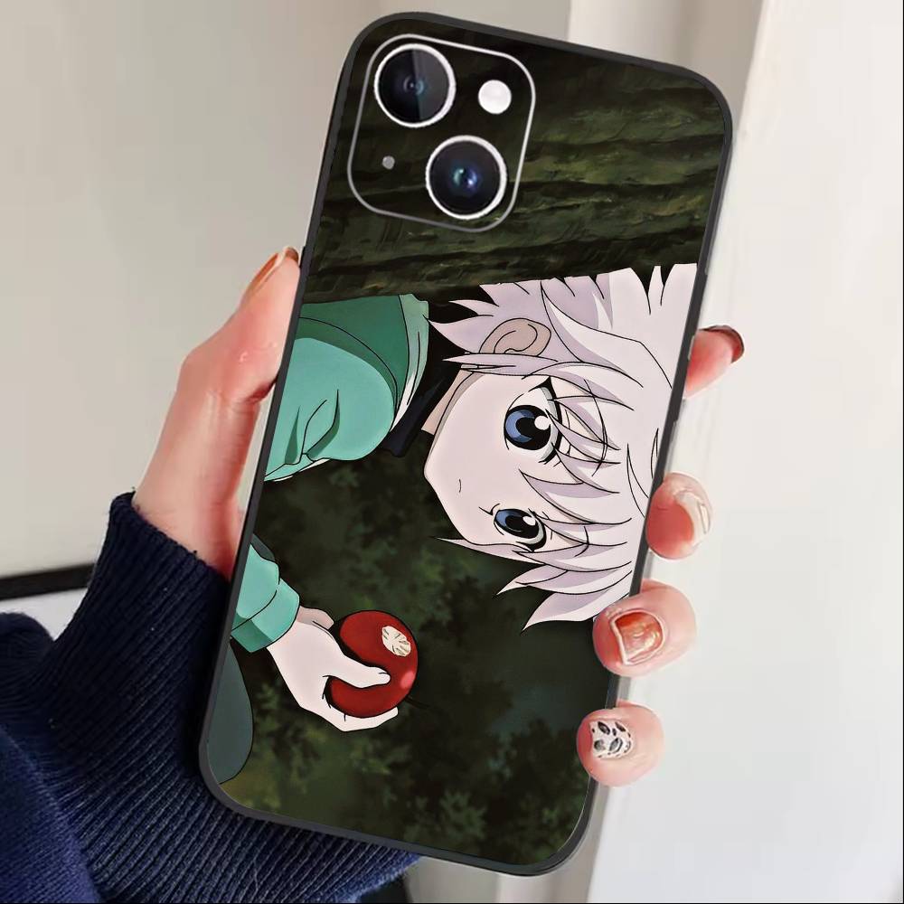 G-Killua Zoldyck K-Hunter X Hunter Phone Case For iPhone 17 16 15 14 13 12 Max Plus Silicone Black Cover