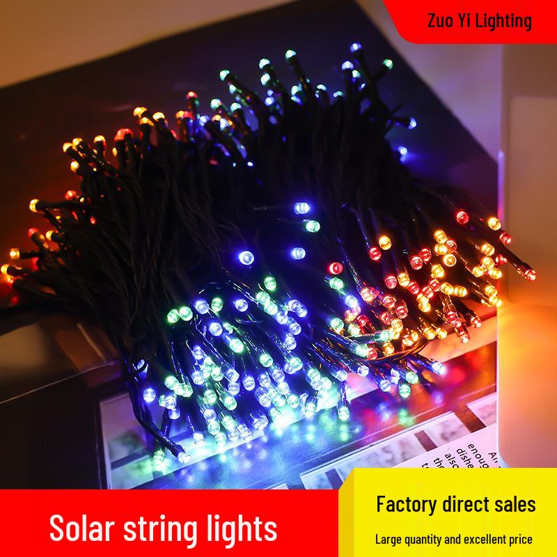 

LED Solar-Powered Waterproof Outdoor Starry Sky String Lights for Christmas Holiday Decoration Warm White