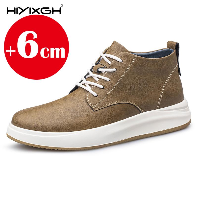 

Мужская повседневная спортивная обувь из натуральной кожи, новинка 2025 года, обувь, увеличивающая рост 8 см, 6 см, мужская дизайнерская обувь для высоких мужчин 36