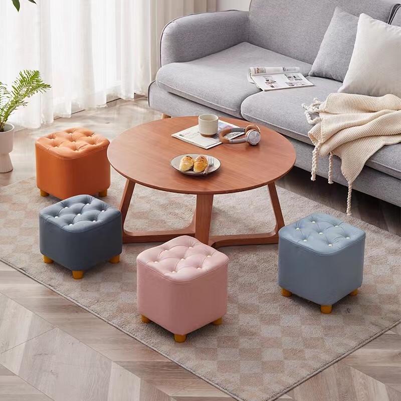 Nordic Light Luxury Fabric Shoe Changing Stool