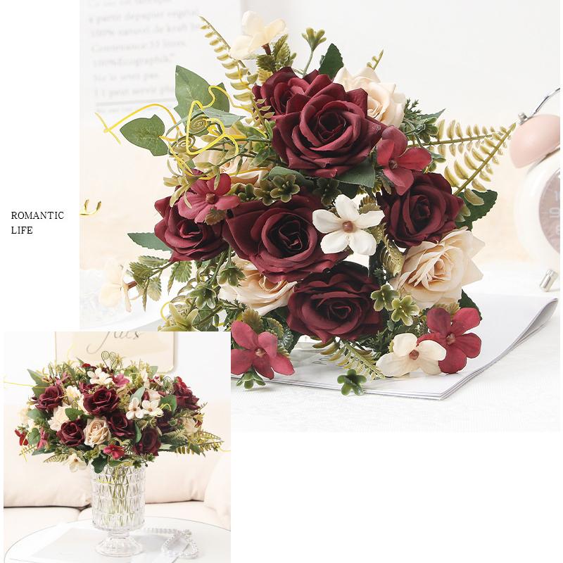 2PCS Artificial flower bouquets, artificial roses, high-end artificial flower bouquets.