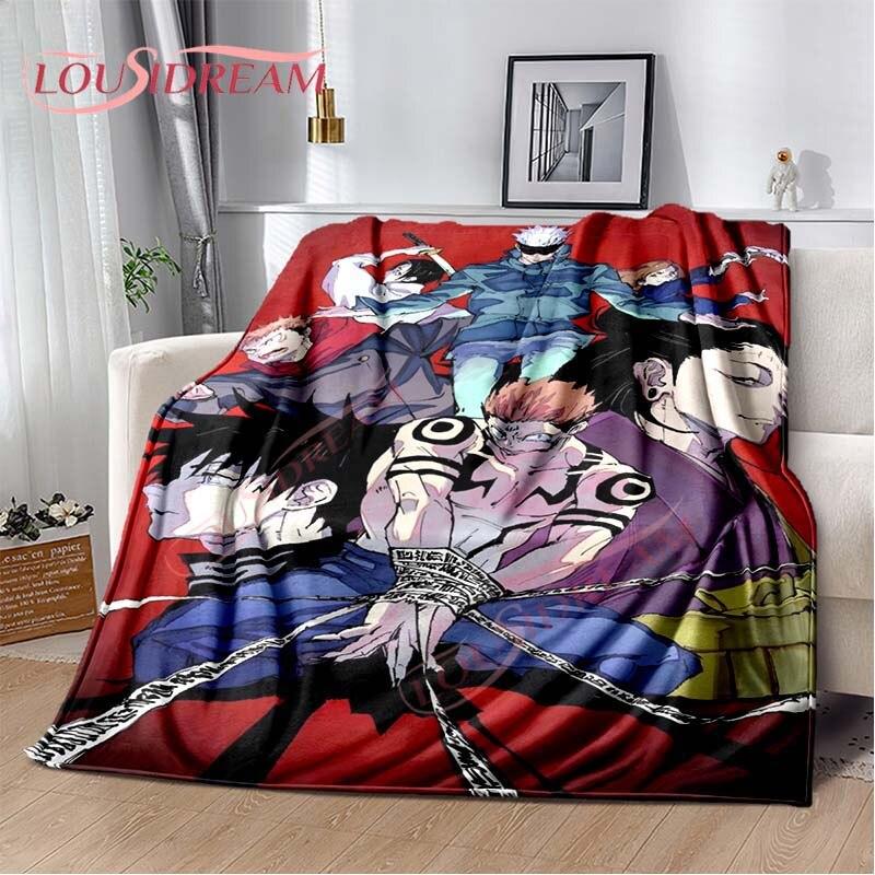 

Аніме Фланелева ковдра Джу-дзюцу Кайсен Ковдра з Юдзі, Мегумі, Нобара та Сатору Годжо М’яка ковдра для дивана-ліжка 150x200cm