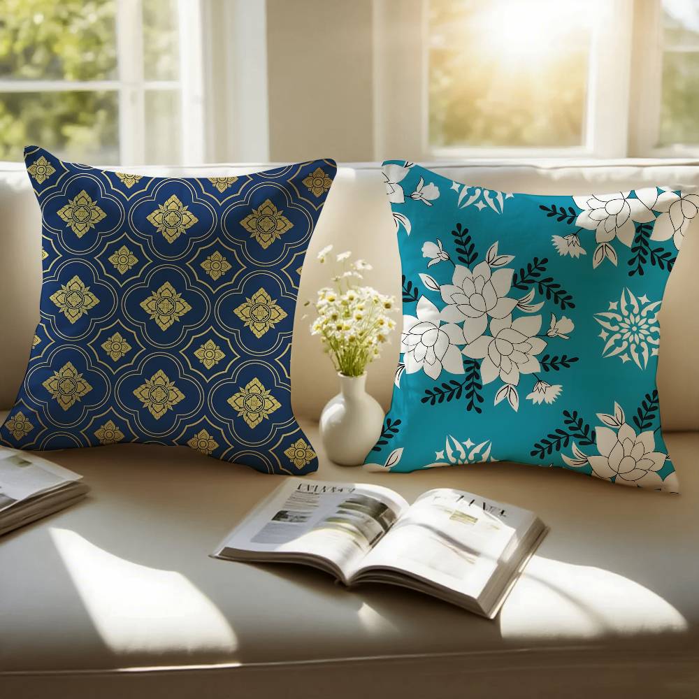 Batik Pillow Case Anti-dustmite Pillowcase Invisible zipper silky short plush Sofa cushion cover
