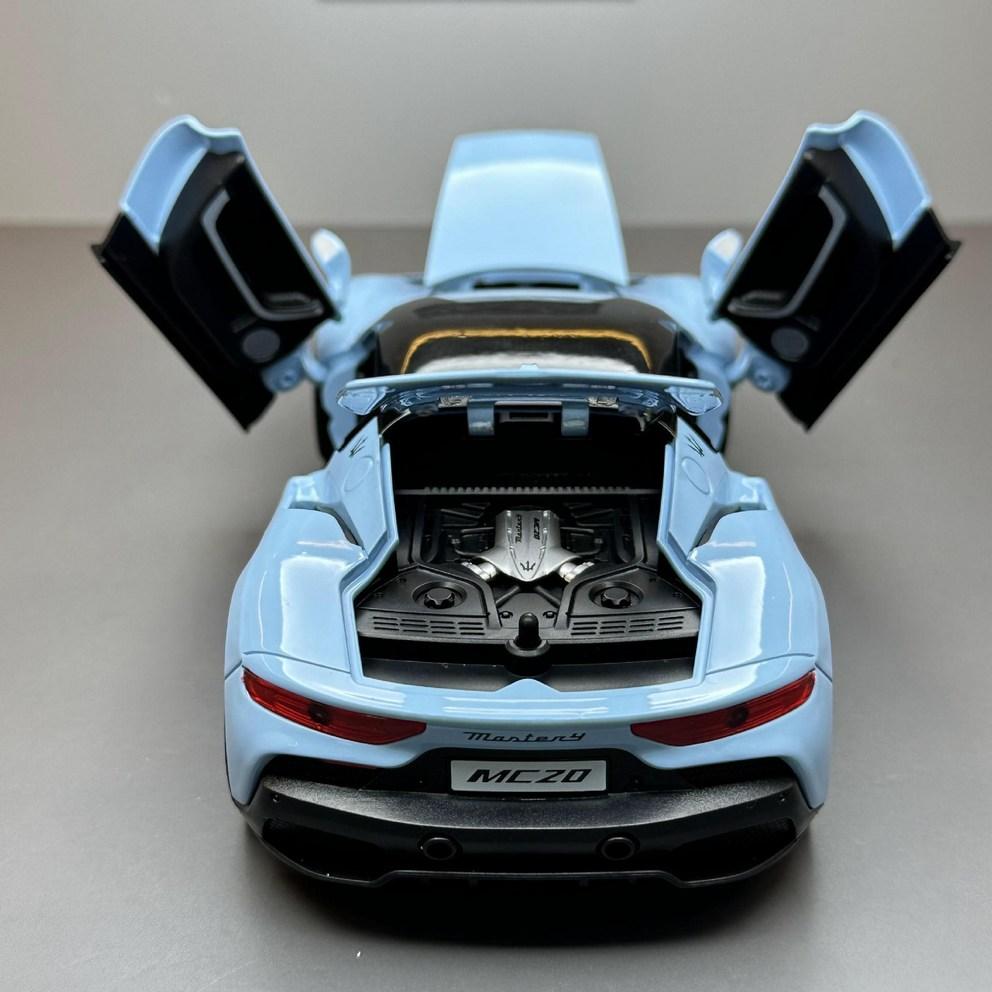 Premium Die-cast Metal 1:22 Maserati MC20 Supercar Alloy Pull-Back Model Car, Grey, 1pc