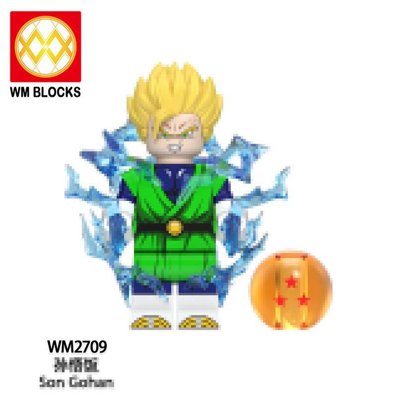 WM6182: Anime Series Goku, Frieza & Majin Buu Figure Model Building Blocks Toy for Kids
