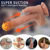4-in-1 Simulated Testicles + Tongue + Penis 360° Rotation 10 Vibration Modes Remote Control Auto-Heating  Realistic Electric Dildo