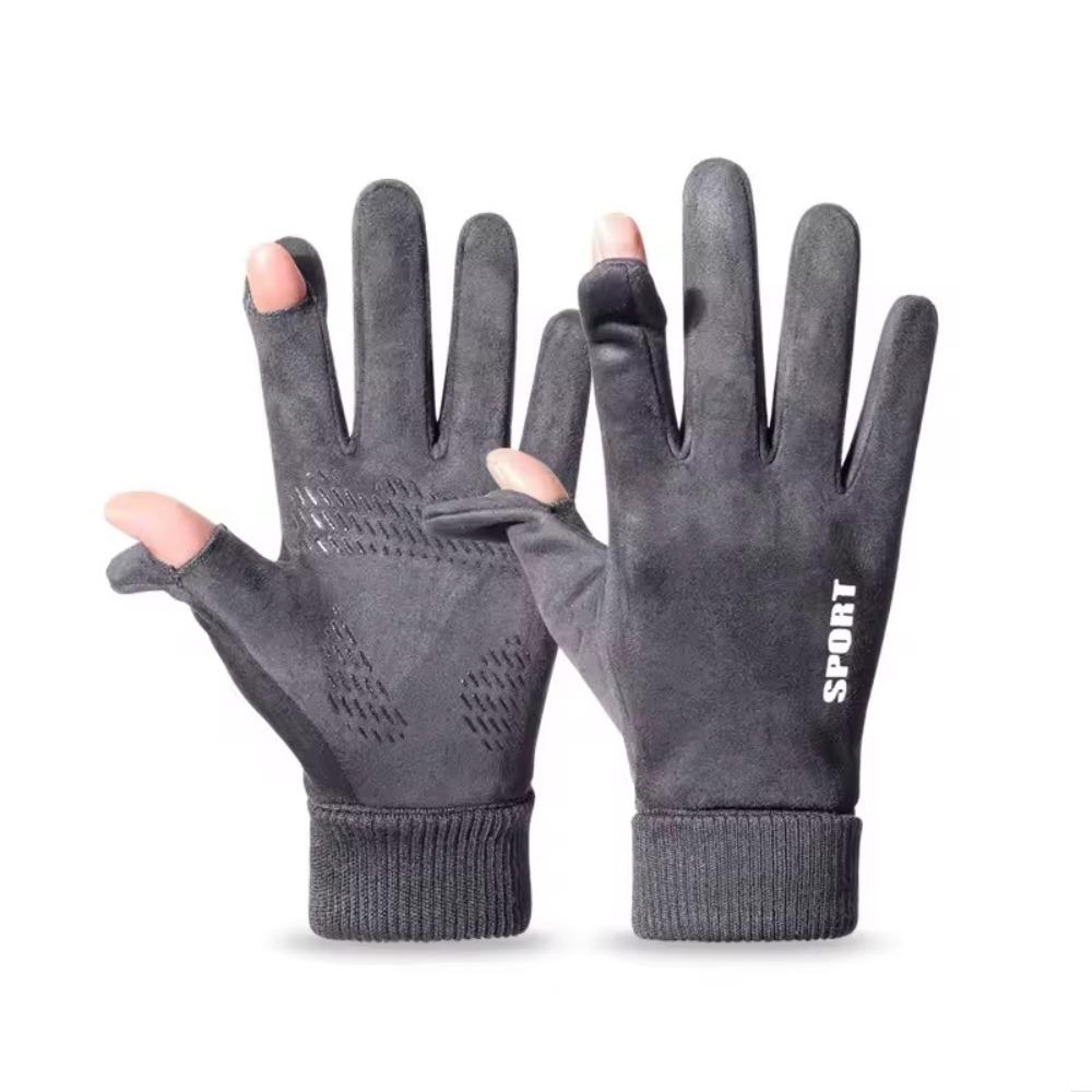 Anti-Slip Faux Suede Gloves Windproof Touch Screen Gloves Durable Cycling Gloves  Men Women
