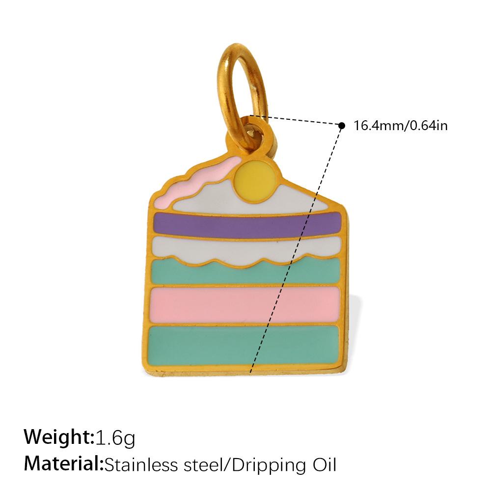Yori 3Pcs Colorful Dripping Pendant Cartoon Fries Cake Coffee Shaped DIY Accessories for DIY Production of Bracelet Necklac