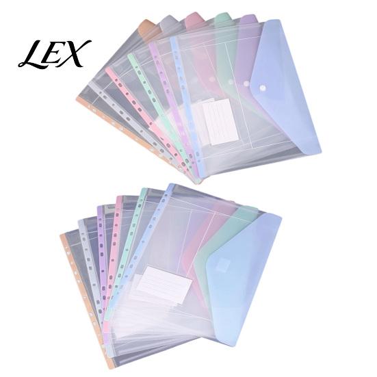 Student Exam Filing Organizer 11 Hole Expandable Binder Folders for 2/3/4 Ring Document Pouch, Plastic Envelopes Soft Color File Organizers