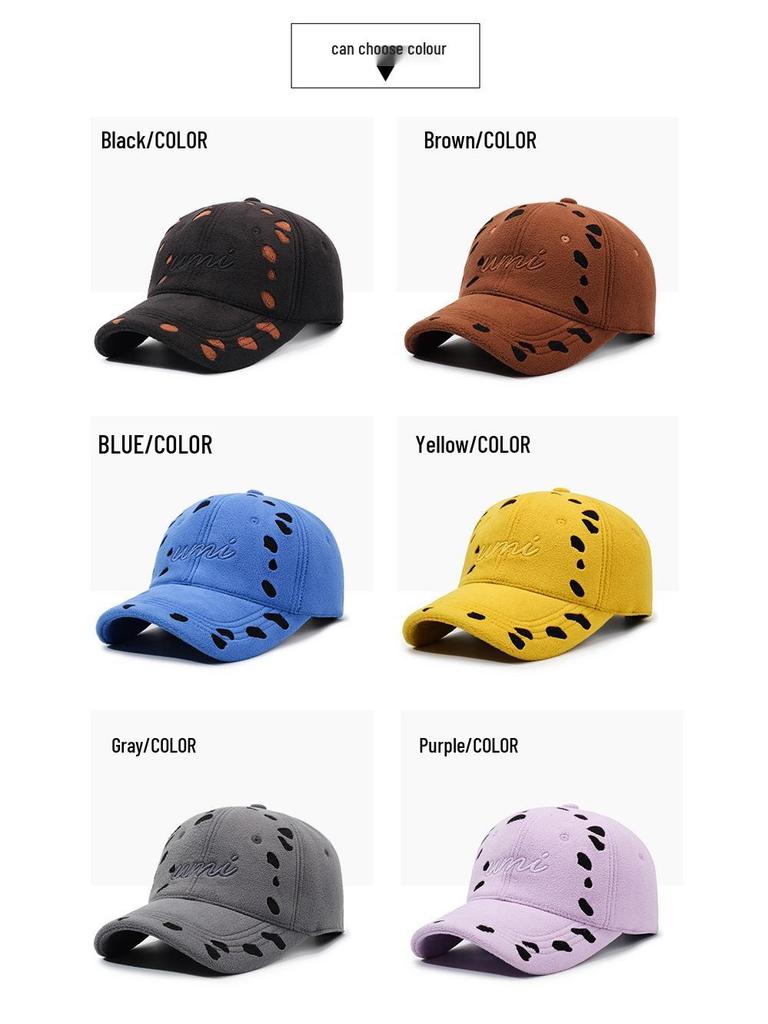 New Autumn/Winter Retro Distressed Letter Embroidery Hip Hop Duckbill Cap