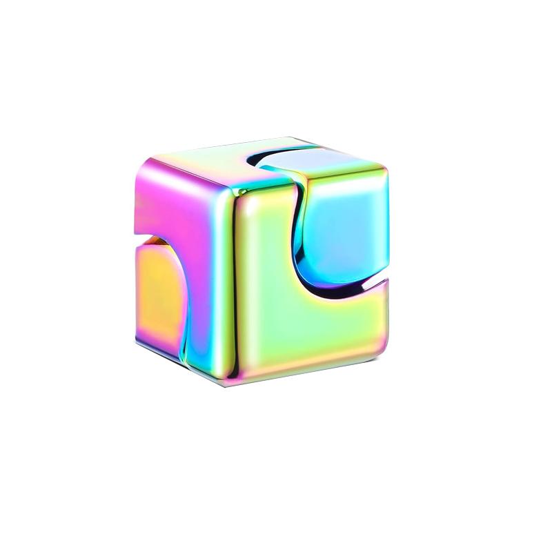 Quadratische Würfel Metall Rotierender Würfel Fingerkreisel Angst Anti-Stress Fidget Spielzeug Erwachsene Büro Zuhause Reise Spaß EDC Gadgets Geschenke