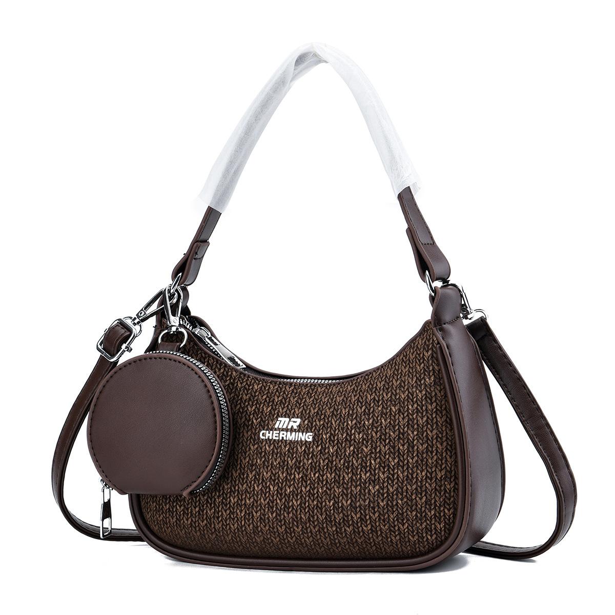 

Shoulder Bag for Women Hobo Purses and Handbags Retro Clutch Underarm Purse Vintage Handbags with Zipper Lightweight Underarm for Dating Shopping One Size темно-коричневого кольору