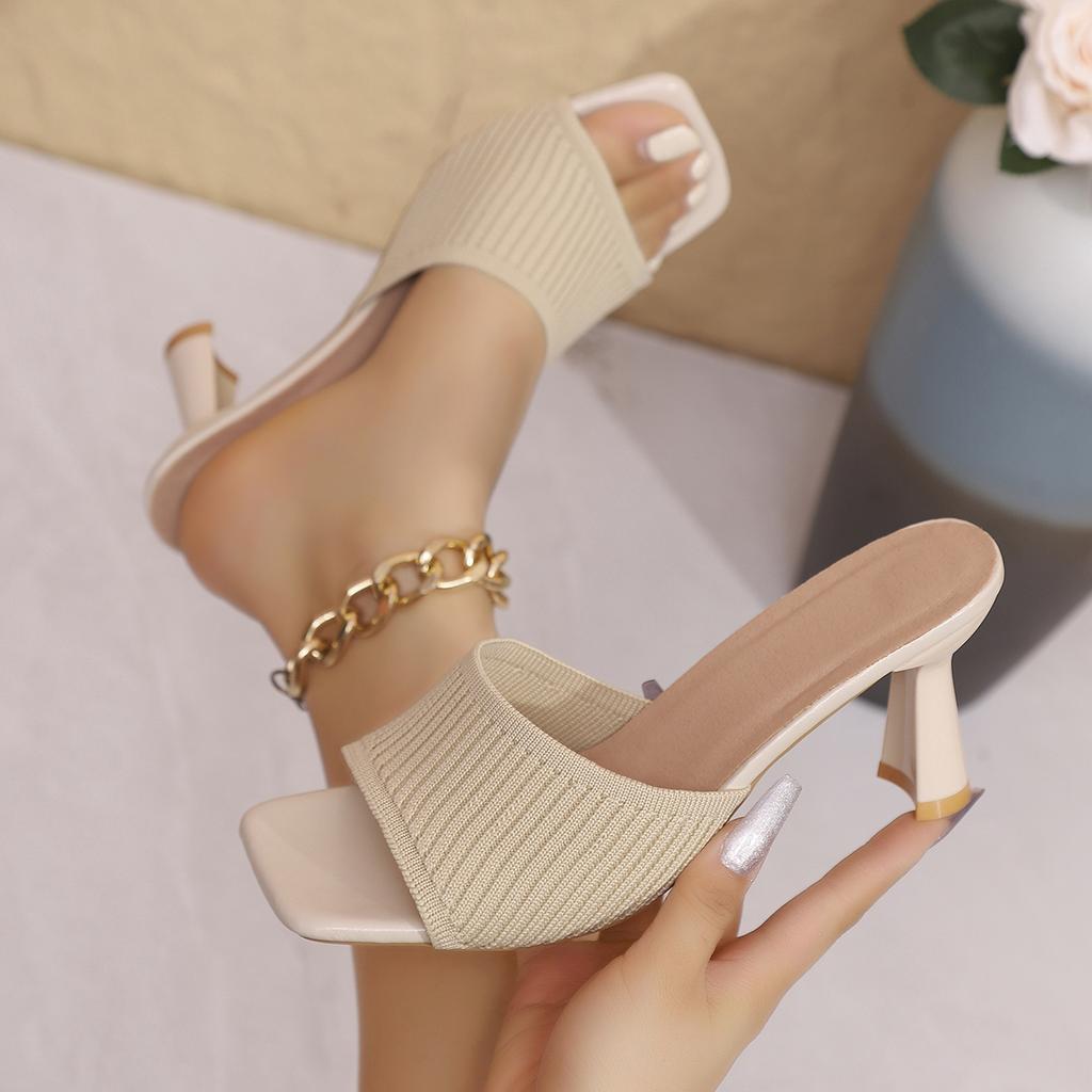 Women Sandals Luxury Summer Outdoor Slippers Trend Casual Women Shoes Open Toe Soft High Heels Mules Sandals Sandalias De Mujer