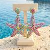 1 Paire Boucles d'Oreilles Femme Texture Raffia Fait Main Couleur Contrastante Style Marin Design Étoile Boucles d'Oreilles Pendantes Accessoires Polyvalents