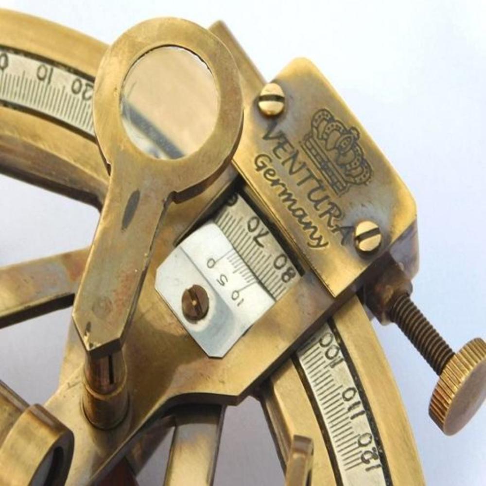 Brass Nautical Sextant – 10.16 Cm Antique Maritime Astrolabe for Office Decor & Gift