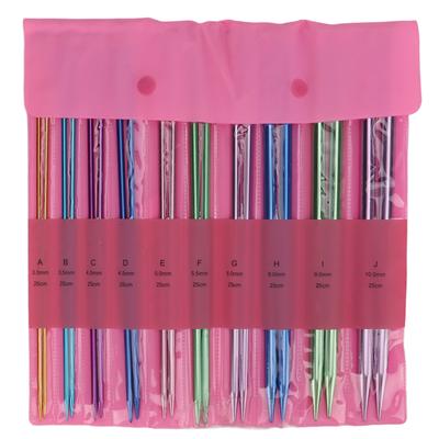 10in Knitting Needles Set Single Pointed 25cm Colored Ultra Light Various Sizes Available Aluminum