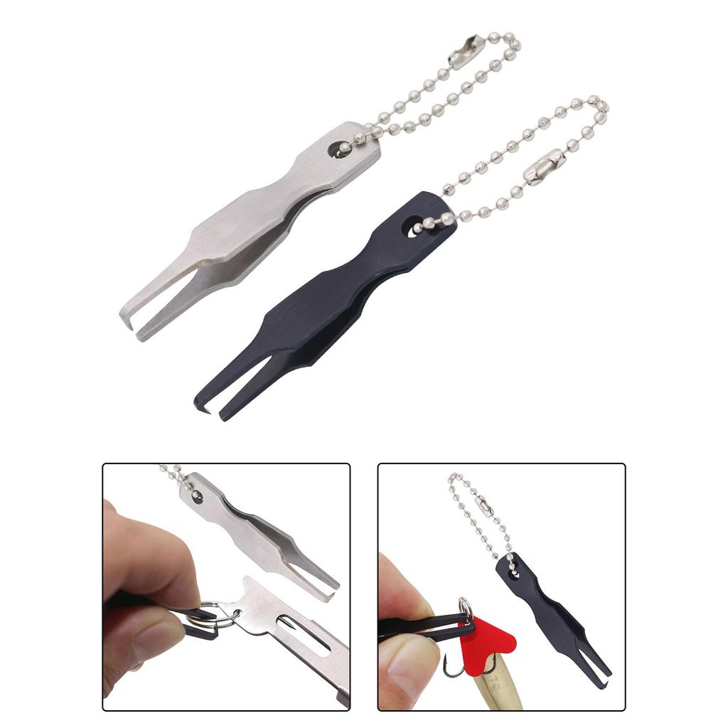 Lure Opener Hook Remover Fishing Tying Tool with Beaded Chain, Professional Multi Tool Fishing Line Cutter Nippers