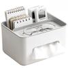 Modern Minimalist Multifunctional Desktop Tissue Box with Top Storage Compartment Home Remote Control Phone Glasses Organizer Household Goods