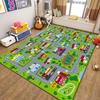 Cartoon Car Traffic Children's Carpet Playroom Baby Crawl Mat Home Decor Crystal Velvet Living Room Bedroom Floor Mat