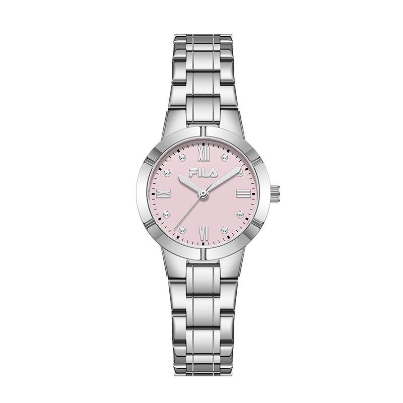FILA Elegant Series Quartz Watch Steel Band Pink Dial Women watches FILL38-6601 [Cream Pink]6601-101