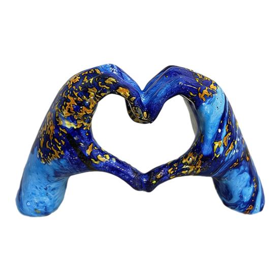 Heart Hands Sculpture Love Heart Hands Gesture Statue for Room Bookshelf Coffee Table Dining Table Centerpiece