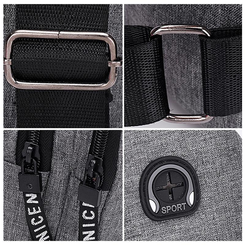 2025 New Men's Oxford Chest Bag Multi-functional Sports Outdoor Crossbody Bag Leisure Headset Shoulder Bag