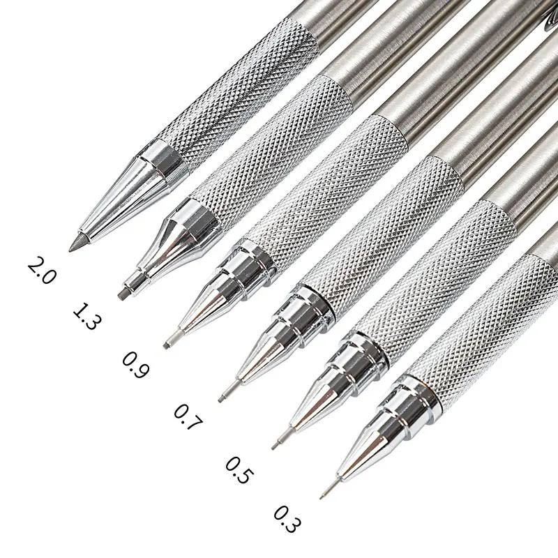 Xiaomi Full Metal Mechanical Pencil Set 0.5 0.7 0.9 1.3 2.0mm Press Propelling Pencils with HB Lead Refills for Drawing Stationery