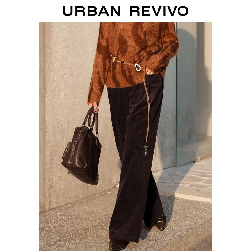 UR Women's Amber Brown Corduroy Wide-Leg Pants