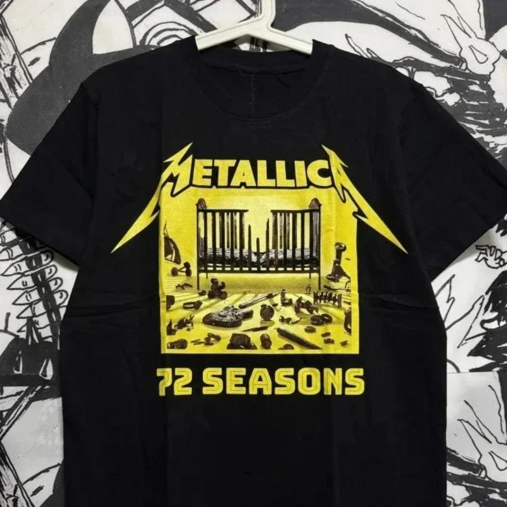 

Metallica 72 Seasons Album Cover T-Shirt, Unisex Thrash Metal Fan Streetwear Tee, 100% Cotton Casual Short Sleeve Top 4XL