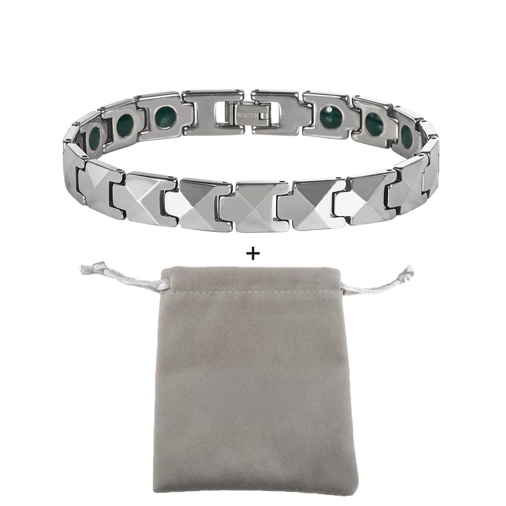 Evig Ripesikker Volframkarbid Armbånd Menn Grønn Turmalin Gullfarget 20/21cm Smykker Vanntett