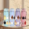 1PC Chicken Rooster Farm Animal Group Print 750ml Color Plastic Sports Water Bottle Leakproof Flip Straw Lid Suitable for Sports Office Home Use