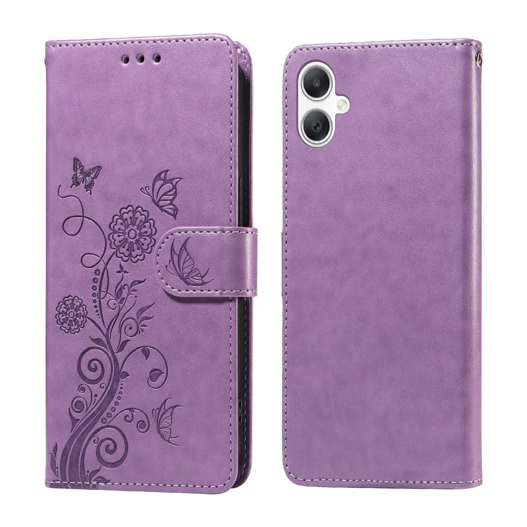 For Samsung Galaxy A07 4G/A06 4G/A06 5G Leather Case Butterfly Floral Imprint Wallet Stand Cover