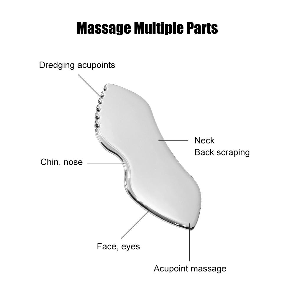 Stainless Gua Sha Tools Steel Scraping Massage Tool Facial Massage Tools for Relaxing Soft Tissue, Reduce Head, Neck, Back Pain