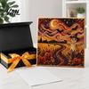 Handmade Ghost Pumpkin Art Halloween Faux Pearl DIY Kit, 3D Bead Embroidery Craft Set, Spooky Haunted House Goat Witch Wall Art, Seasonal Home