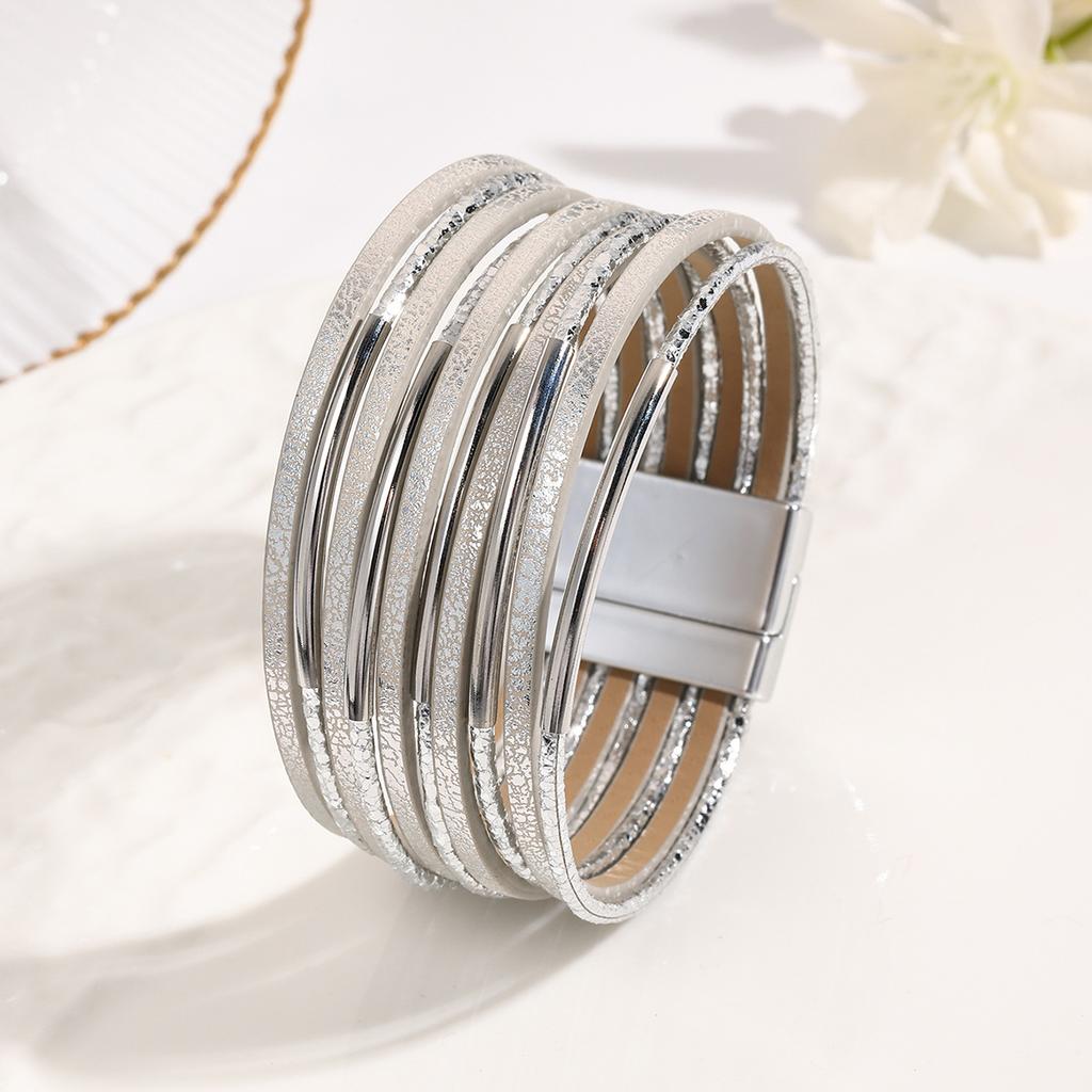 Bohemian Multilayer Leather Bracelet for Women Simple Wrap Bangles Party Jewelry Gifts
