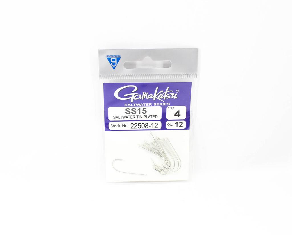 Gamakatsu 22508-12 SS15 pocínovaný háček na slanou vodu Velikost 4, 12/bal. (3630)