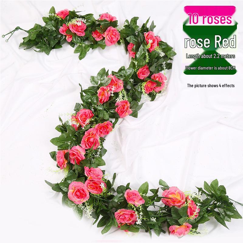 Artificial Rose Vine Decoration for Wedding Ceiling or Water Pipe Cover