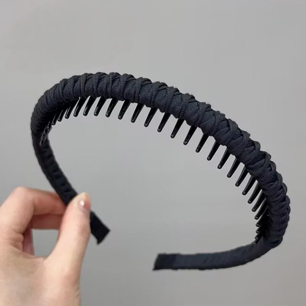 Koreanische Damen Haarkamm Rutschfestes Stirnband Kunststoff U-Form Haarreifen Feste Zähne Stoff Top Haarbänder Kopfschmuck Accessoires Geschenke