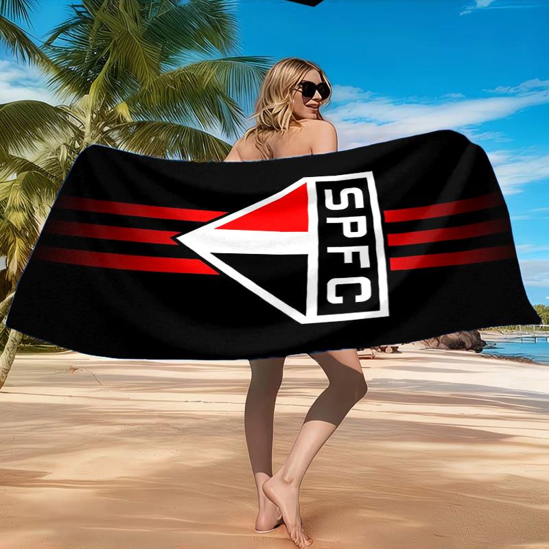Pau-lo Fc Emblem Printed Microfiber Beach Towel, Soft And Absorbent, Quick-Dry, Ideal for Summer Travel, Beach Essential, Swimming Pool
