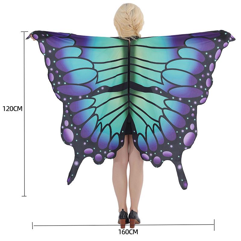 Butterfly Cloak Gradient Halloween Dance Shawl Wings