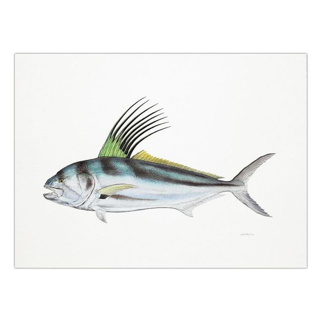 Decorative Painting Retro Fish Restaurant Hotel Paintings Animal Print Wall Pictures for Living Room Flatfish Wall Art Canvas